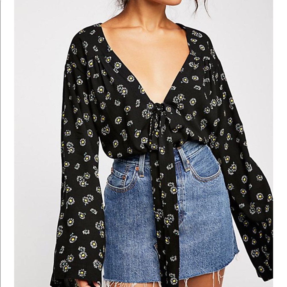 Free People Forties Feels Printed Bodysuit